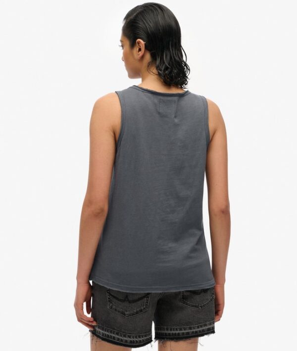 NEO TRAD TATTOO SCOOPNECK TANK Washed Black Slub W6012044A U4M 2