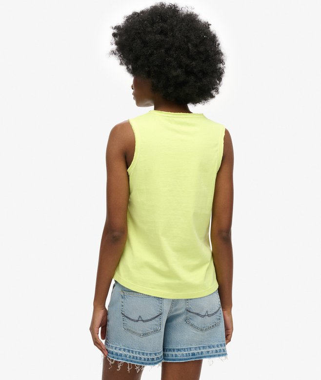 OUTDOOR STRIPE SCOOP NECK TANK Dry Fluro Yellow W6012095A C6S 2