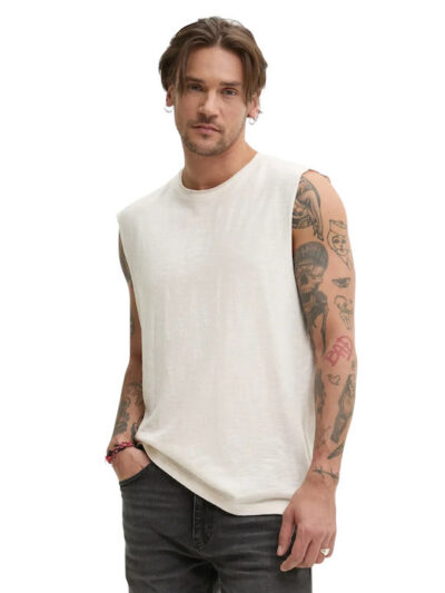 RAW EDGE SLUB TANK Oat Cream Marl M6010897A 8ZU