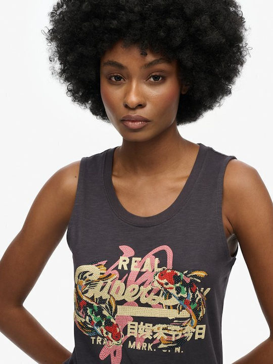 VL TOKYO SCOOP NECK TANK Dark Charcoal W6012090A 6Q4 1