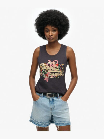 VL TOKYO SCOOP NECK TANK Dark Charcoal W6012090A 6Q4
